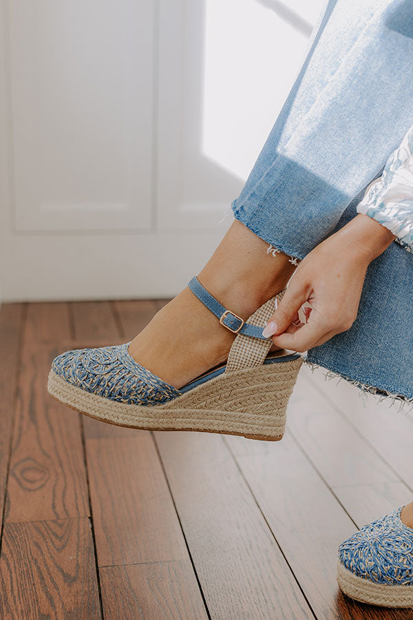 Premium Carlie Woven Wedge in Airy Blue - Ultimate Comfort & Style