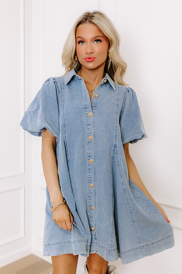 Premium Dreamy Days Denim Mini Dress - Ultimate Casual Chic