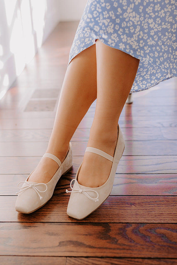 Premium Emily Velveteen Ballet Flats in Oatmeal - Ultimate Comfort & Style