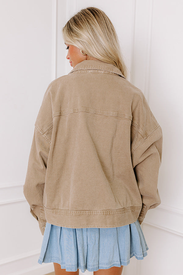 Premium Denim Jacket - Warm Taupe | Ultimate Casual Style