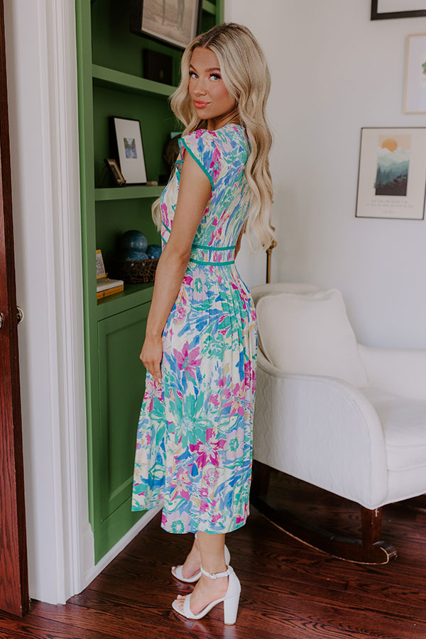 Ultimate Blooming Beauty Pleated Midi Dress