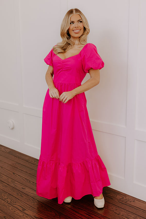 Ultimate Sweet Serendipity Maxi Dress - Hot Pink Elegance