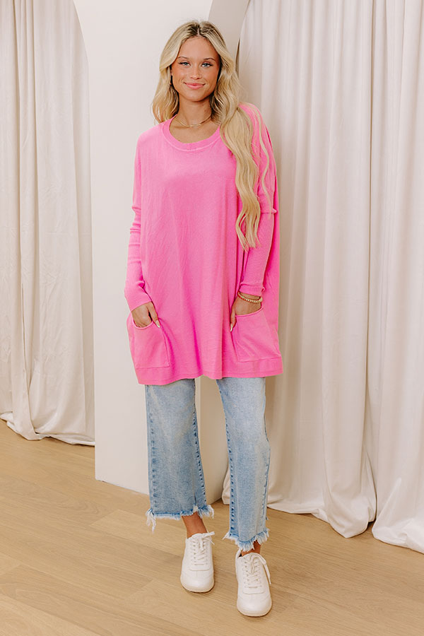 Ultimate Cozy Sweater Top - Bubblegum Pink