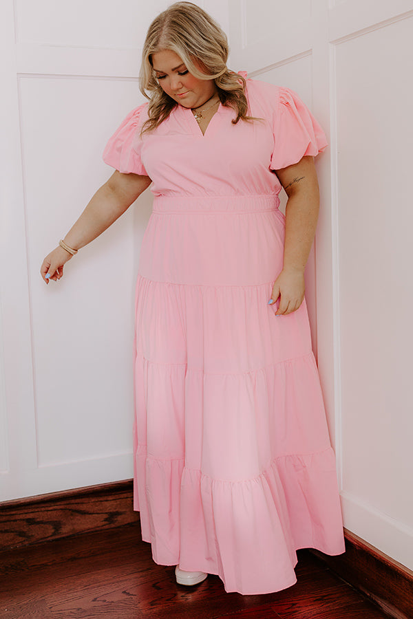 Ultimate Elegance Maxi Dress - Pink Curves