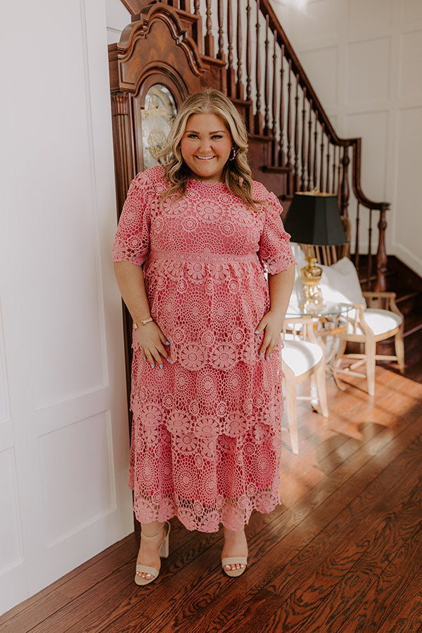 Ultimate Elegance Crochet Tiered Midi Dress - Timeless Beauty