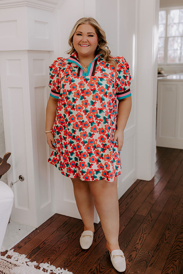 Premium Sweet Blooms Mini Dress - Curves Collection