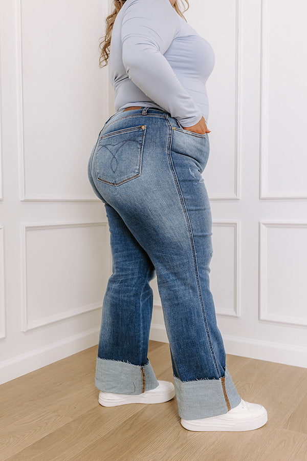 JUDY BLUE Premium Wrenley High Waist Wide Leg Jeans for Curves