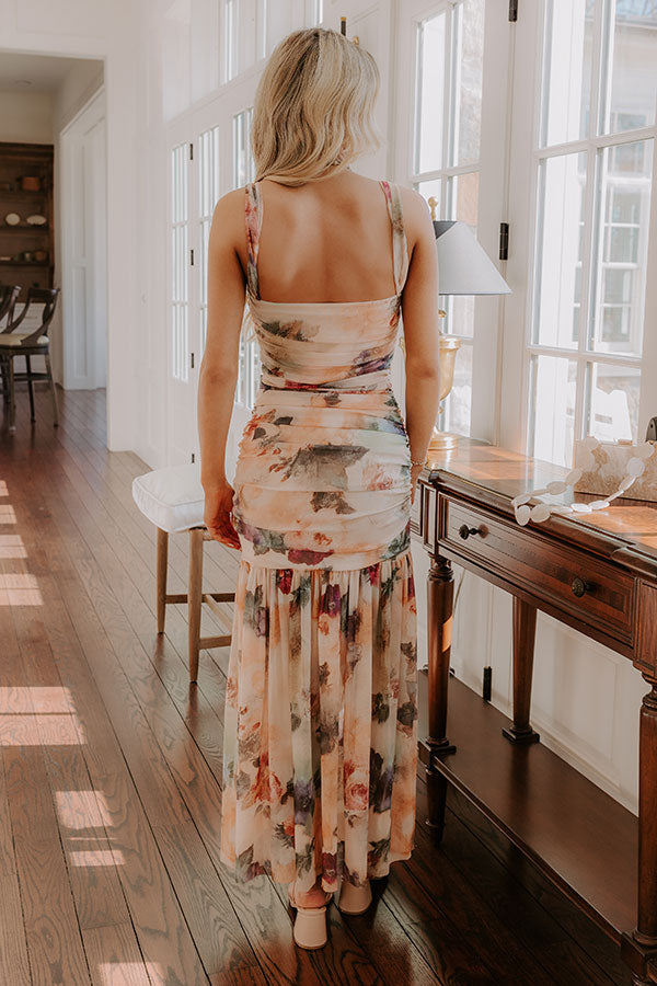 Ultimate Gala Floral Ruched Maxi Dress