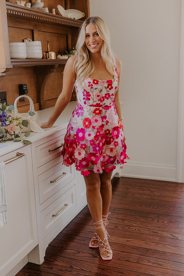 Premium Sweet On You Floral Embroidered Mini Dress