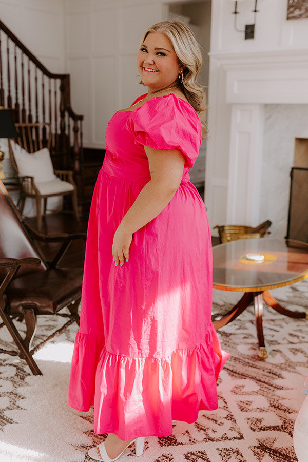 Ultimate Sweet Serendipity Maxi Dress - Hot Pink Curves