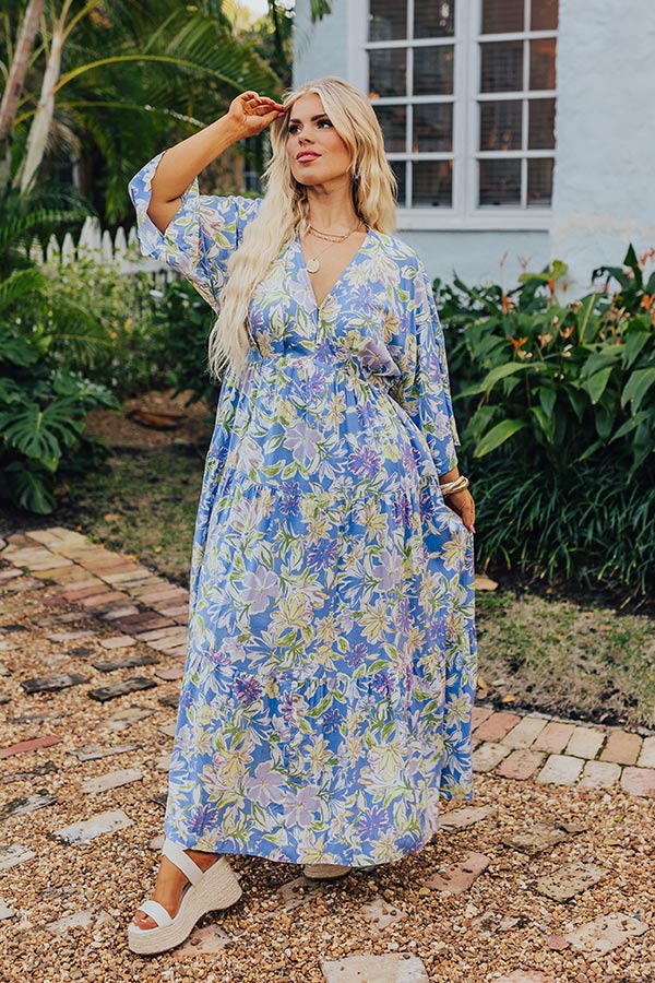 Premium Periwinkle Floral Maxi Dress - Ultimate Comfort & Style