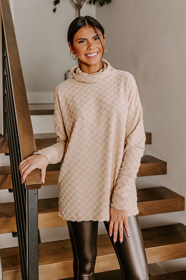 Premium Whispering Winds Sweater Top - Iced Latte