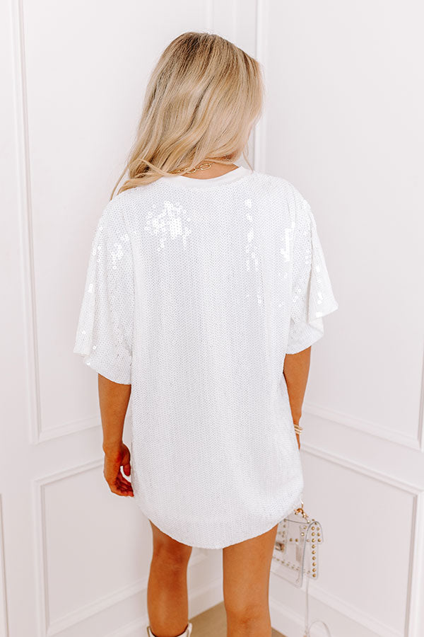 Ultimate Game Day Glitter Tunic - White