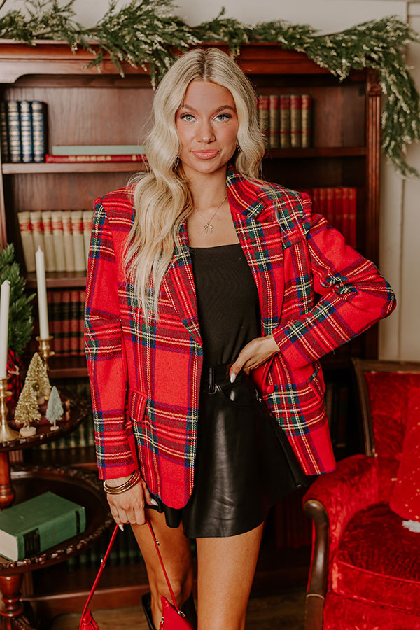 Premium Plaid Blazer - Cheerful Smile Edition