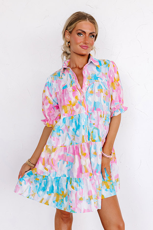 Ultimate Happy Energy Button Down Mini Dress