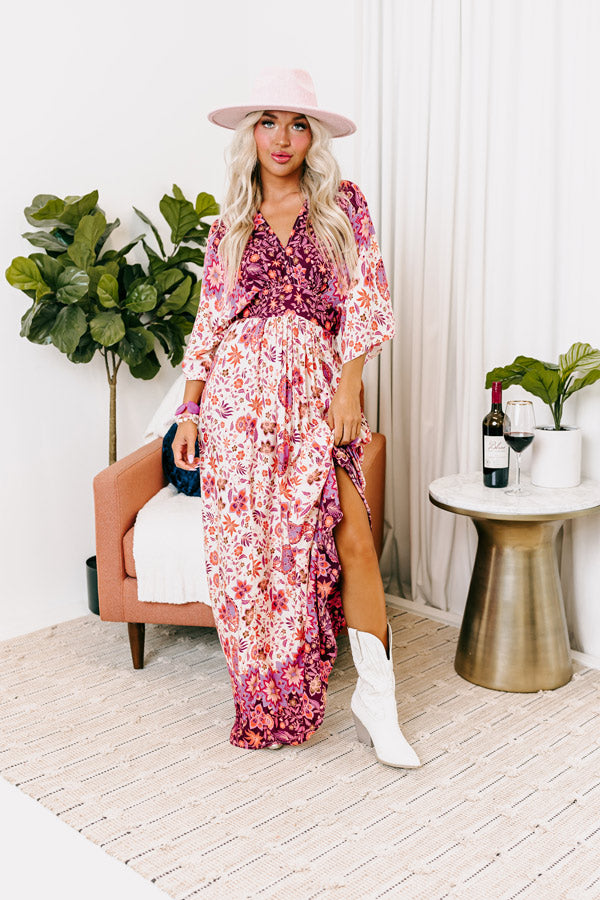 Premium Boho Floral Maxi Dress - Fly Me To Fiji