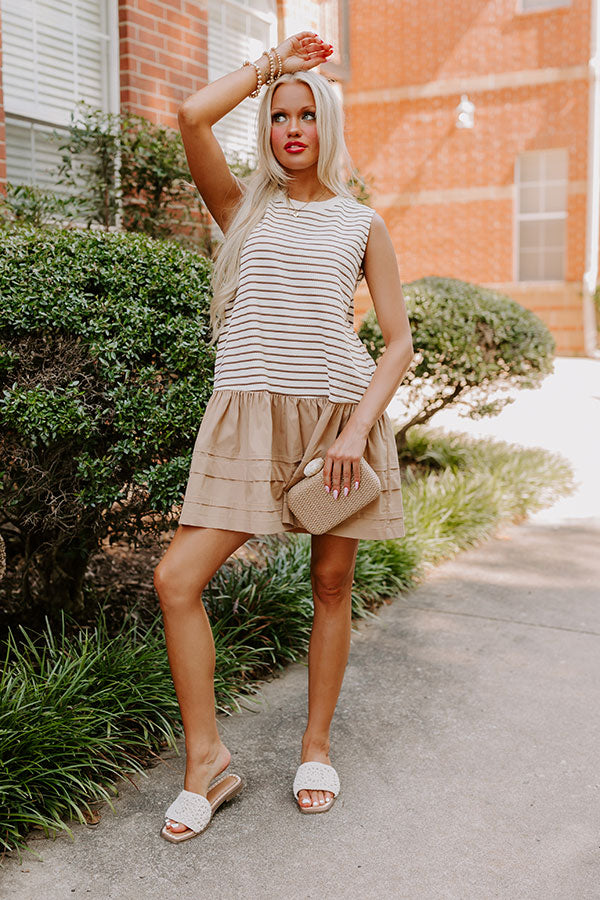 Ultimate Sweet Nothings Striped Mini Dress in Brown - Timeless Style, Modern Twist