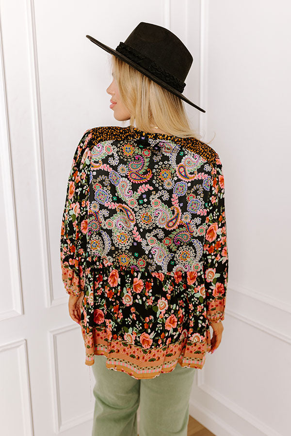 Premium Amber Abundance Floral Top - Ultimate Fall Style