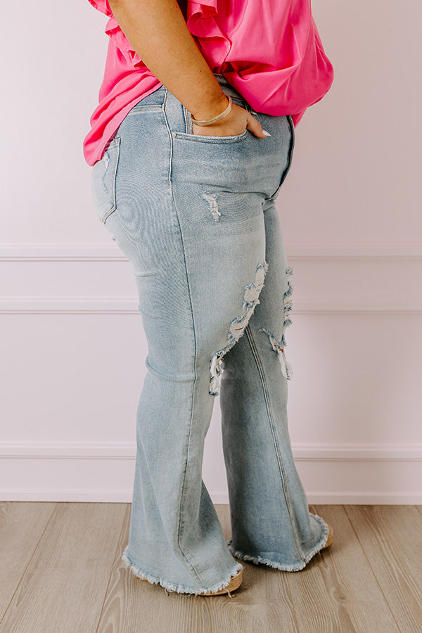 Ultimate High Waist Distressed Flare Jeans - Aubree Collection