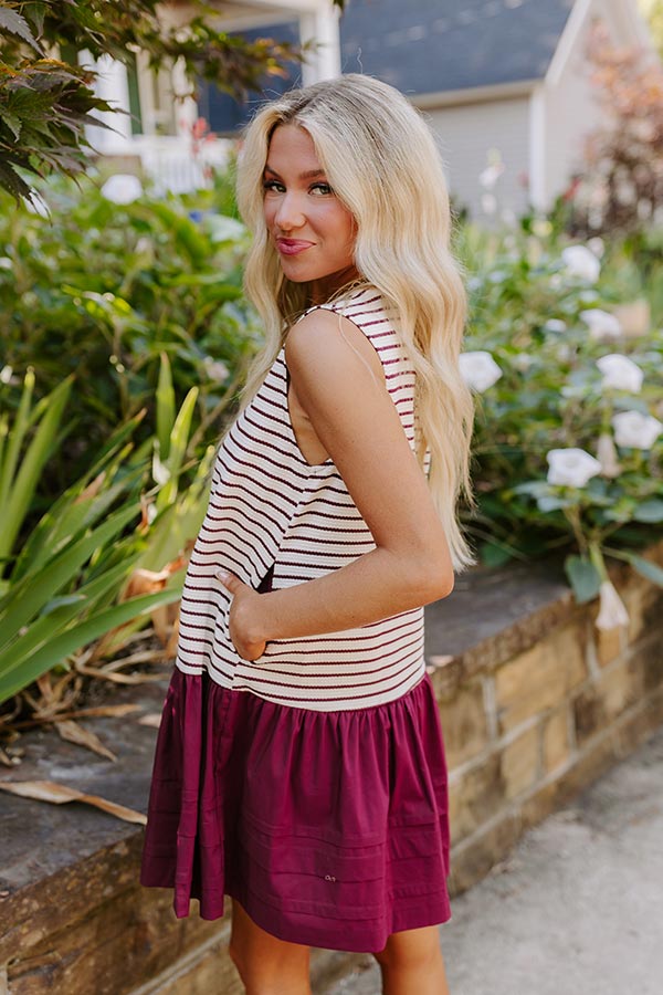 Ultimate Sweet Nothings Striped Mini Dress - Maroon