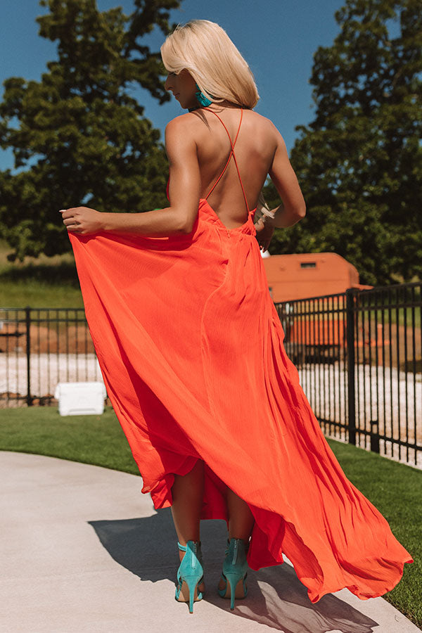 Ultimate Tangerine Maxi Dress - Forever Love Collection