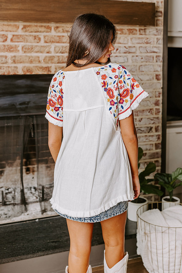 Premium Loving The Sun Embroidered Top - Ultimate Beachside Style