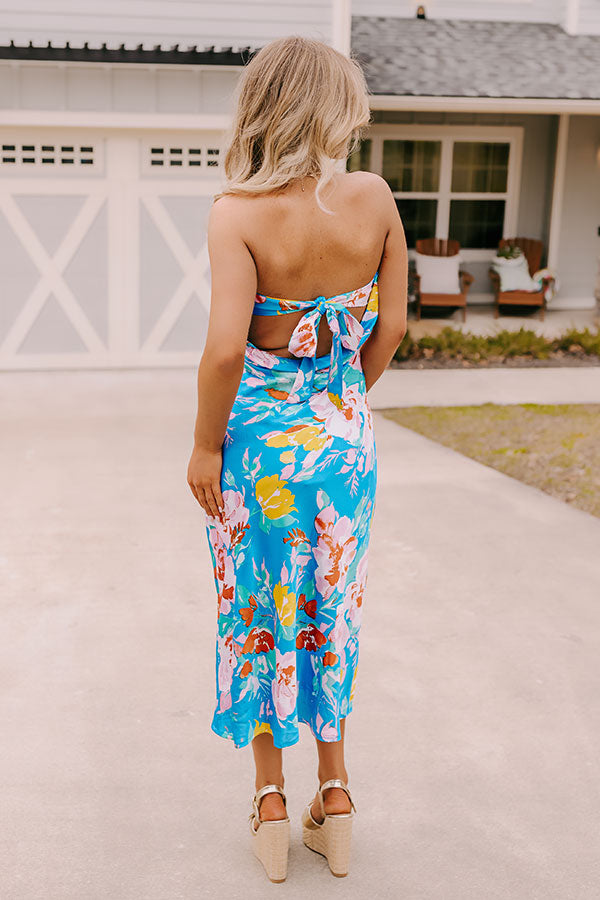 Premium Whimsy And Wishes Floral Midi Dress