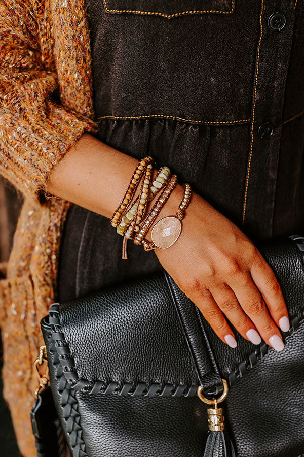 Premium Sangria Cruise Wrap Bracelet - Primrose Yellow Elegance