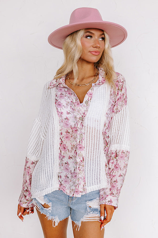 Ultimate Romantic Bliss Knit Button-Up Top