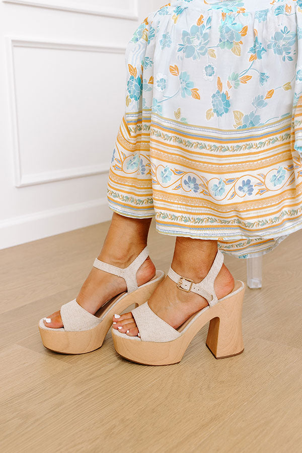 Premium Georgia Linen Platform Heel - Ultimate Comfort & Style