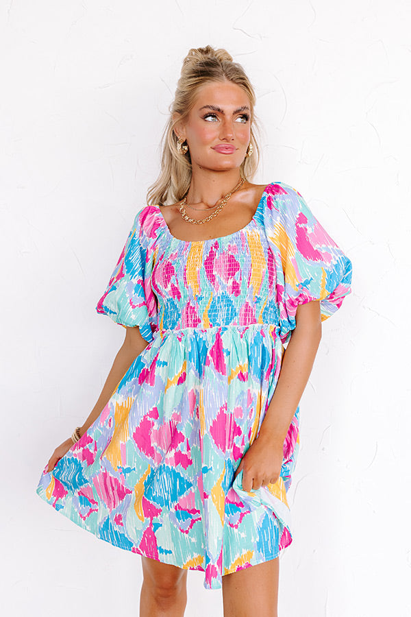 Ultimate Candy Crush Smocked Mini Dress - Vibrant & Flirty