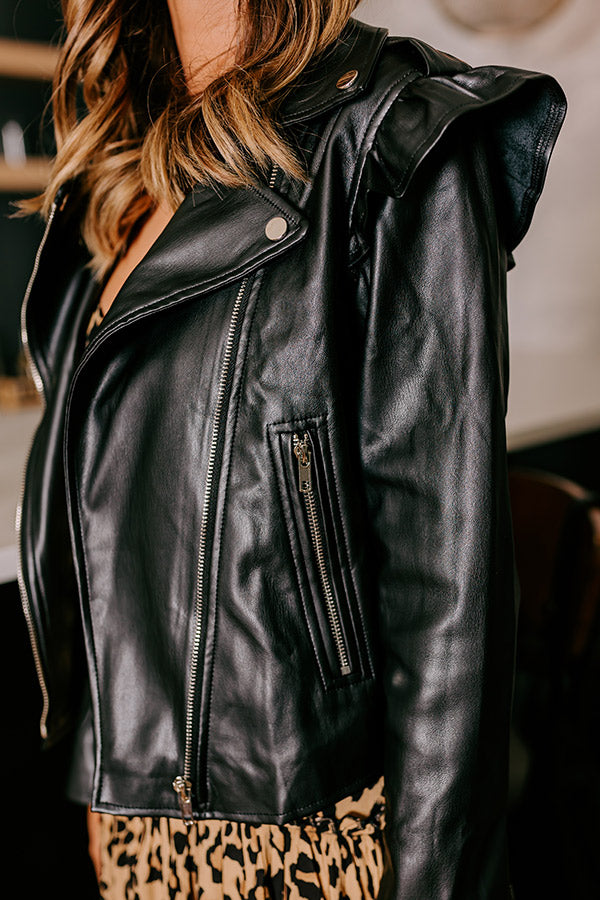 Premium Times Square Faux Leather Jacket – Edgy & Elegant