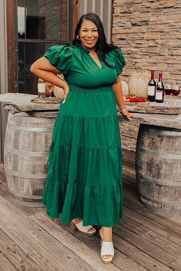 Premium Hunter Green Maxi Dress - Ultimate Curves Edition