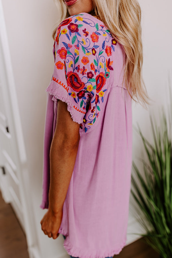 Premium Lavender Embroidered Sun Top | Ultimate Beachwear Essential