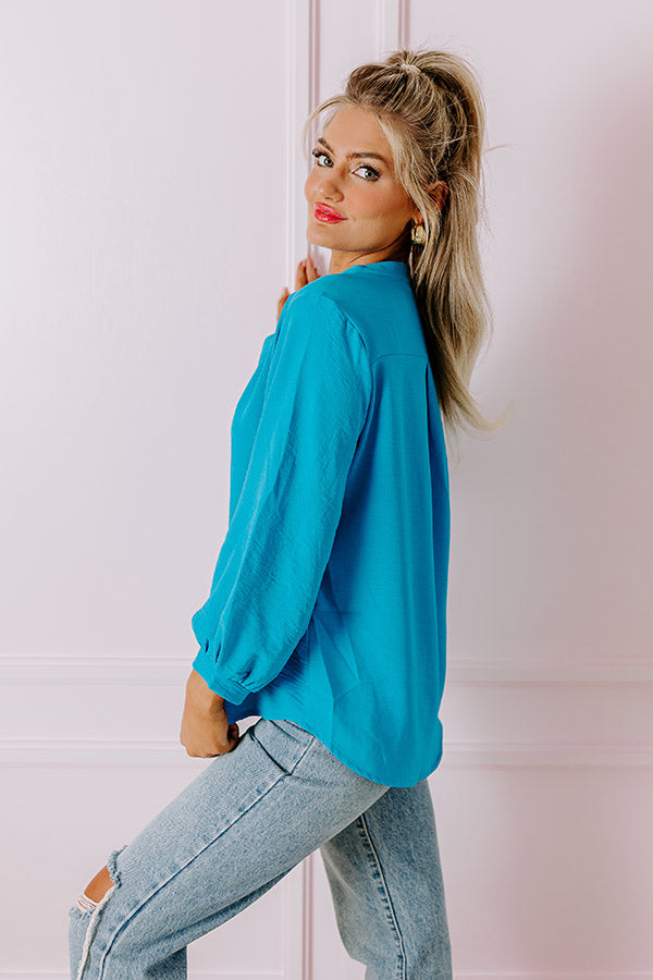 Ultimate Casual Moment Shift Top in Ocean Blue - Versatile Style for Every Occasion