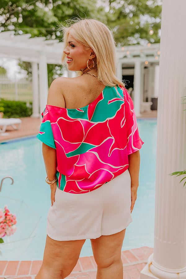 Premium Miami Happy Hour Asymmetrical Top - Chic & Trendy