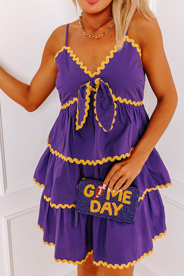 Ultimate Spirit Squad Tiered Mini Dress - Vibrant Purple