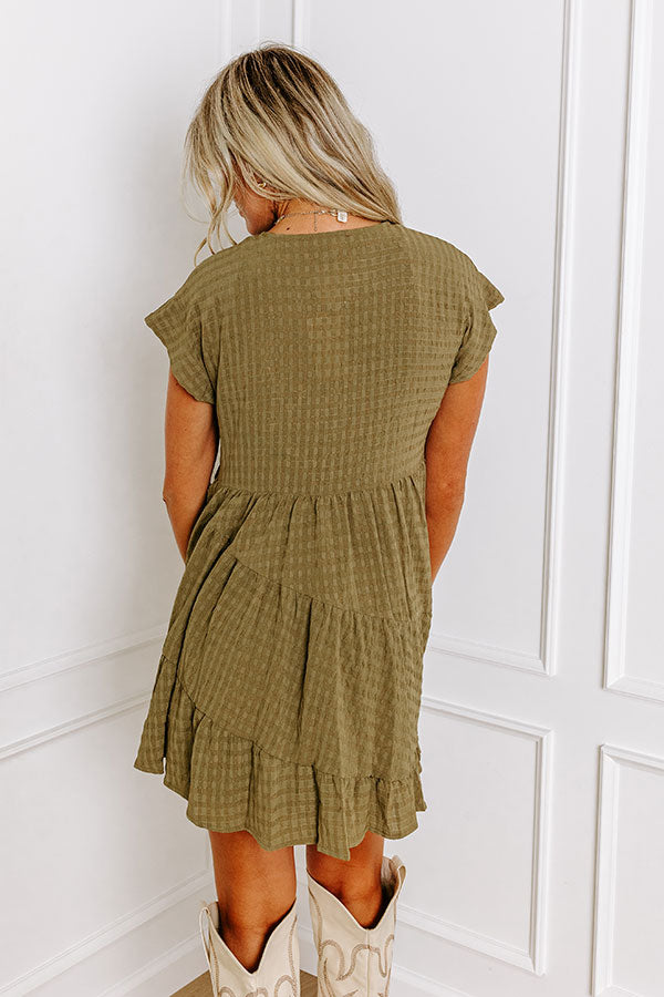 Premium Mend Your Heart Babydoll Dress - Martini Olive