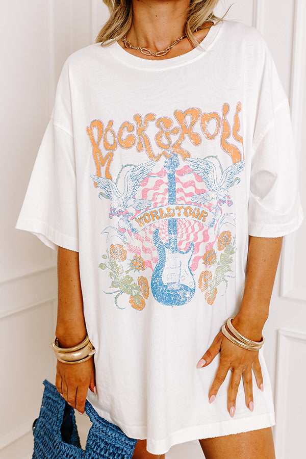 Premium Vintage Rock & Roll World Tour Oversized Graphic Tee