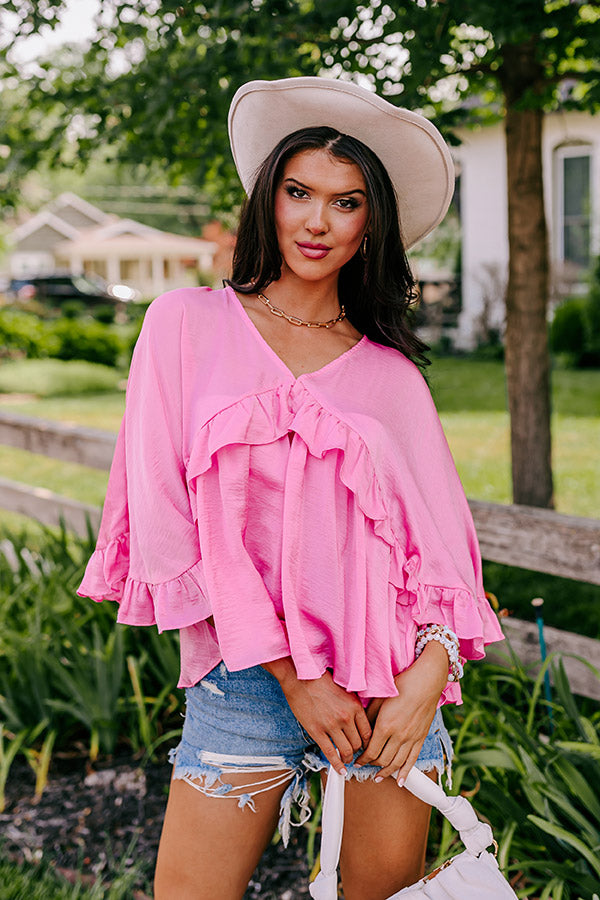 Premium Ruffle Love Top - Soft Pink | Trendy & Versatile