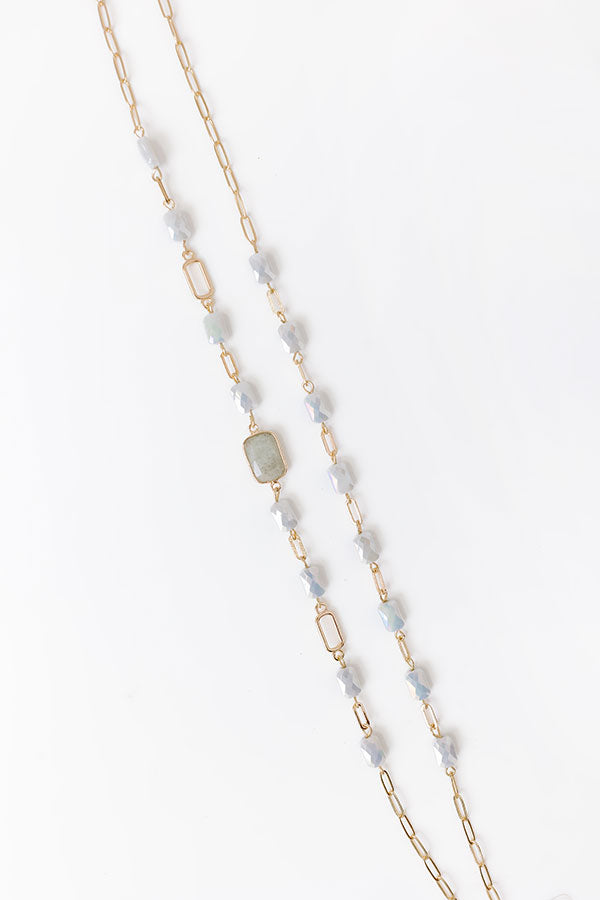 Premium Glam Layered Necklace - Grey Elegance