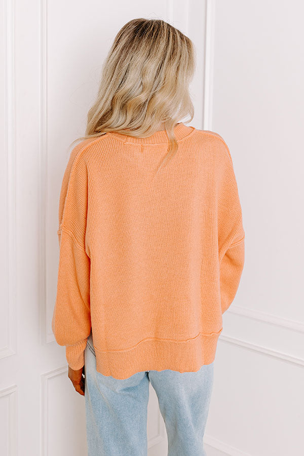 Premium Nectarine Knit Sweater - Ultimate Road Trip Essential