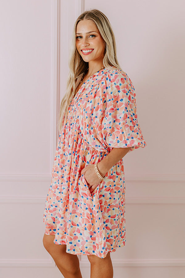 Premium Pink Tea Garden Babydoll Dress - Ultimate Floral Elegance