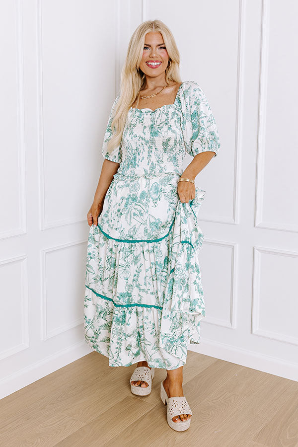 Premium Tea House Social Midi Dress