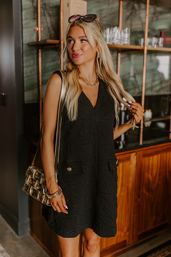Premium Quilted Mini Dress - Ultimate Black Elegance