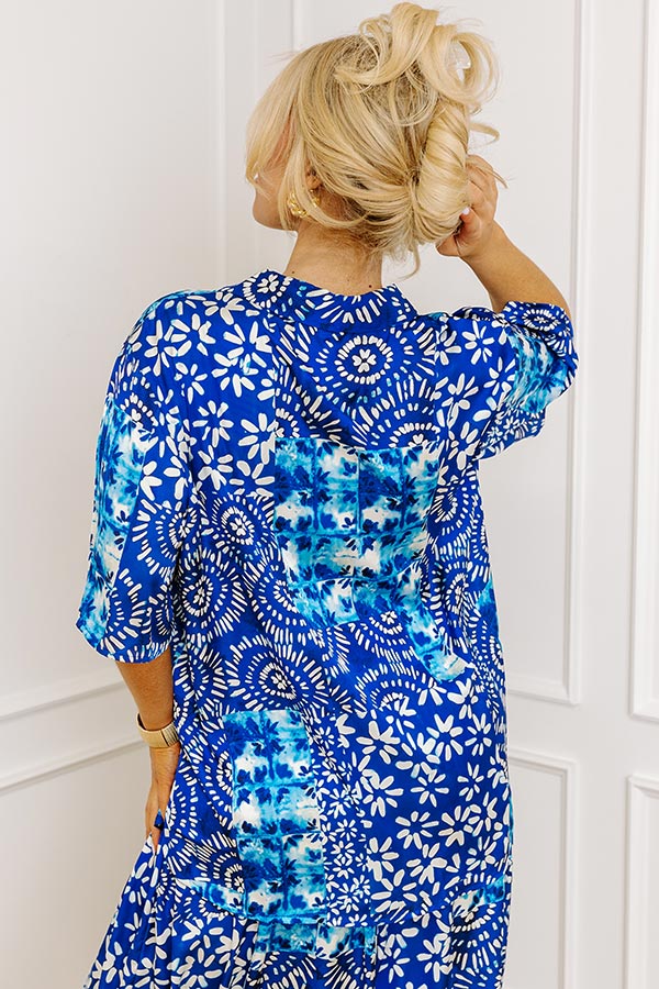 Premium Mykonos Satin Button-Up Top for Curves