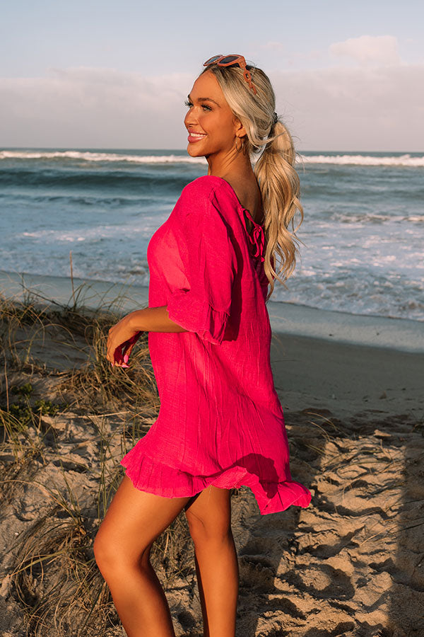 Ultimate Sandy Shores Cover Up in Vibrant Hot Pink