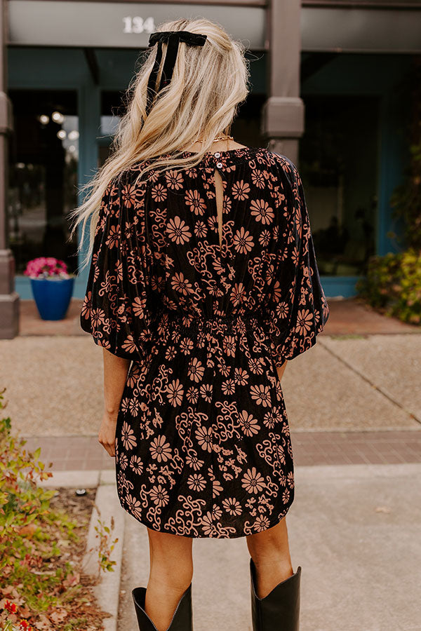 Ultimate Paris Nights Floral Velvet Mini Dress