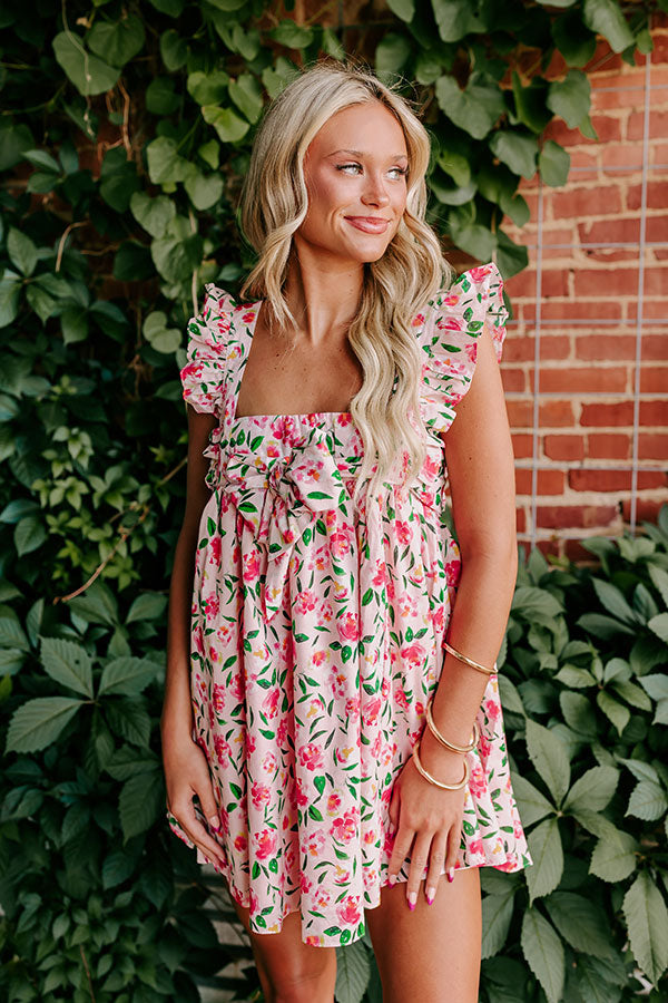 Premium Rosewood Romance Floral Mini Dress - Ultimate Summer Style