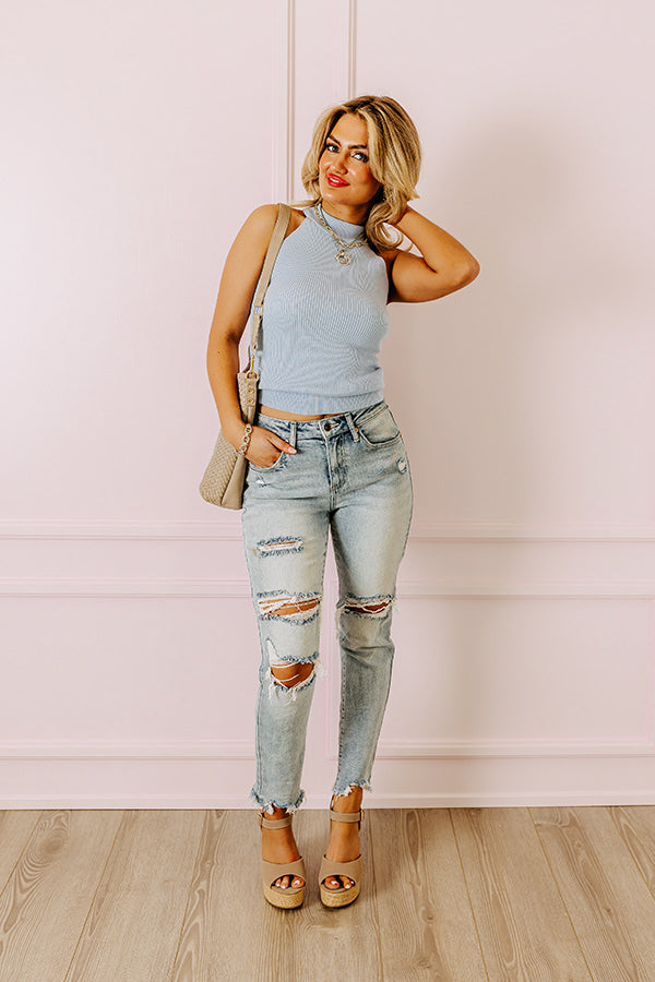 Premium High Waist Distressed Jeans - The Cely Collection